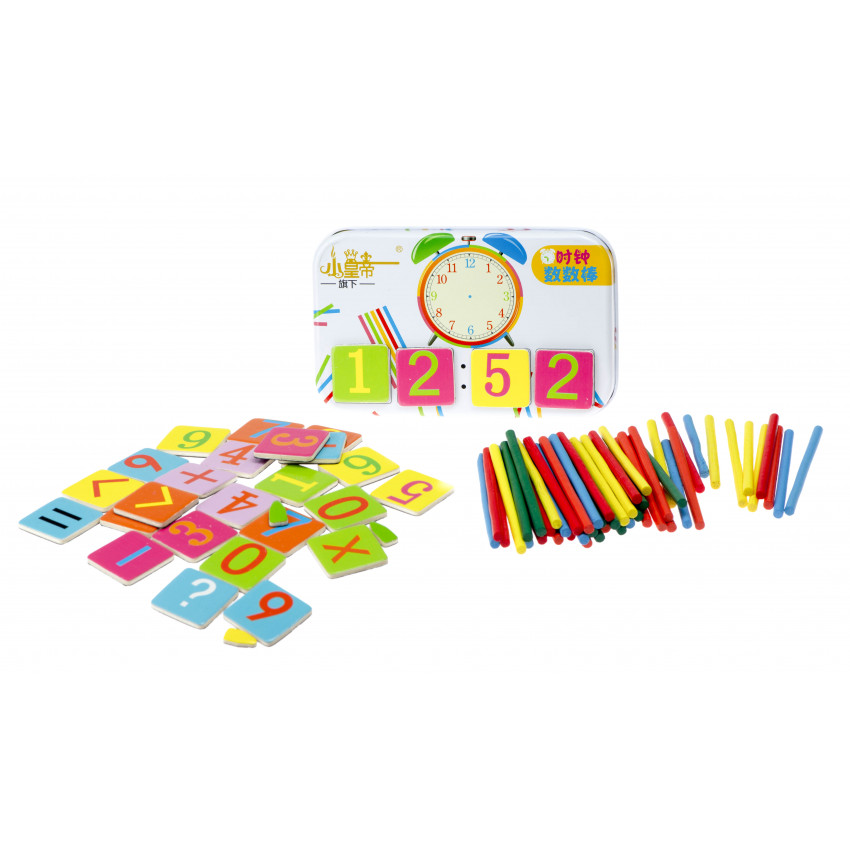 Edukaná hračka hodiny, kovový box