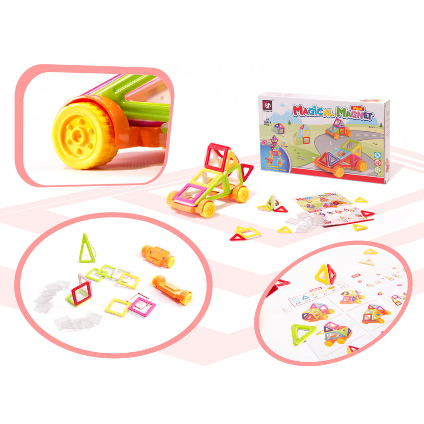 Stavebnica magnetické bloky MAGICKÝ MAGNET MINI 38KS 3+ V2