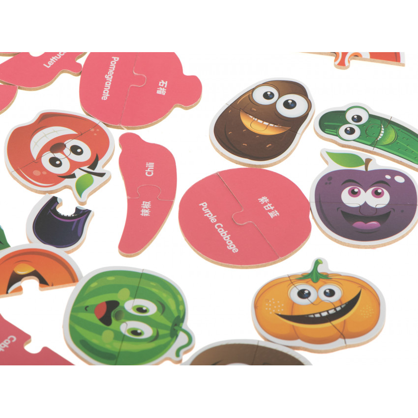 Puzzle ovocie-zelenina v kovovej krabičke 25 ks