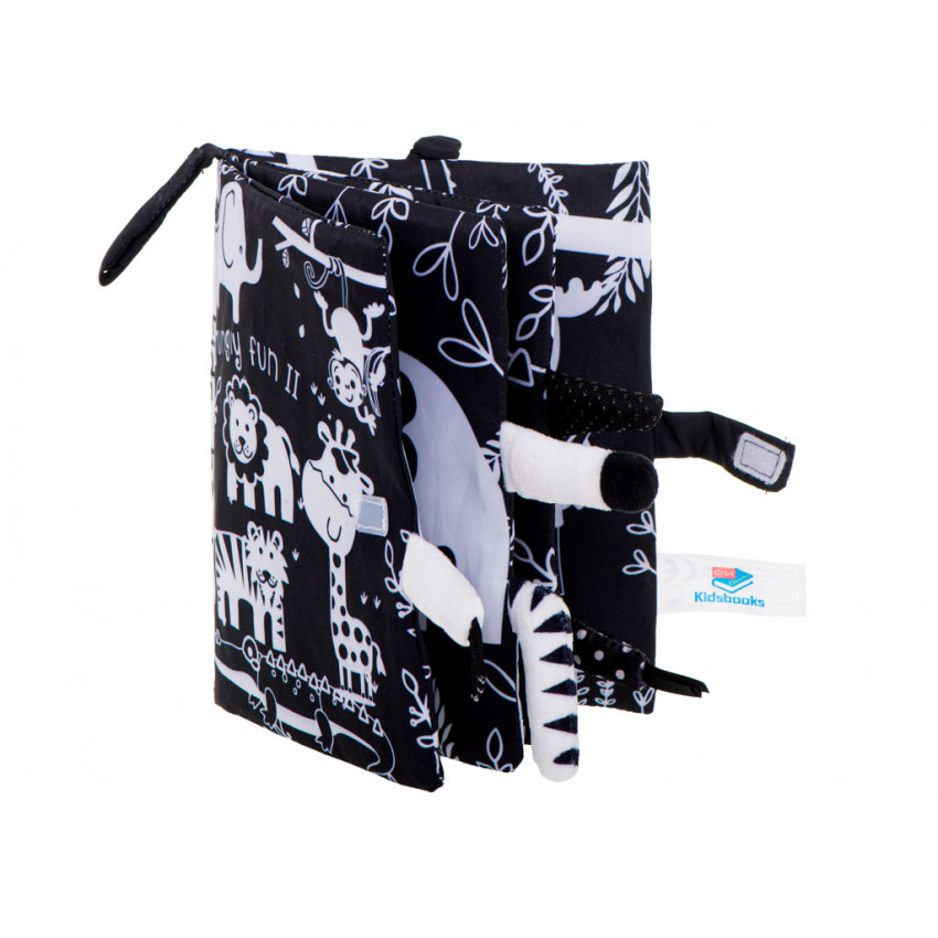 KIK Látková zmyslová knižka, hryzátko bielo čierna