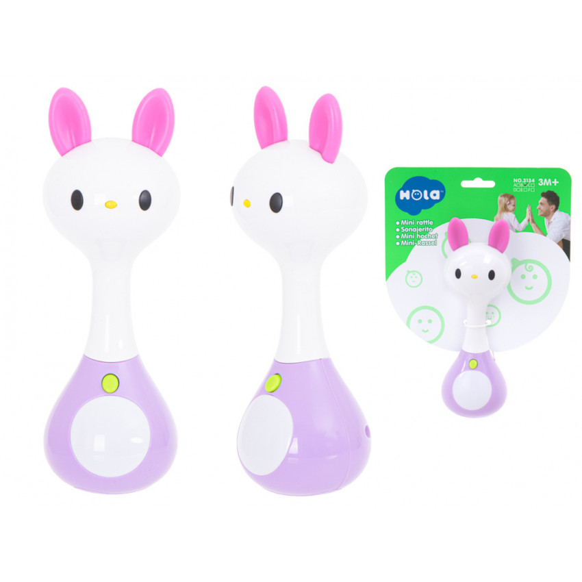 Kojenecké hryzátko, hrkálka zajačik so zvukmi a svetlom 