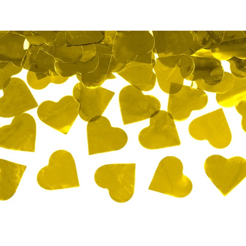 Vystrelovacie konfety 60 cm zlaté srdcia