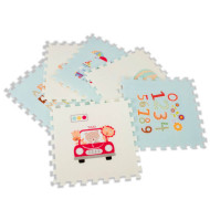 Penová edukačná podložka pre deti MODRÁ A KRÉMOVÁ 177X118X1,3cm