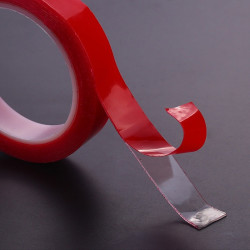 Akrylová obojstranná páska 30 mm X 3m transparentná červená