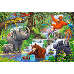 Castorland Puzzle Maznáčikovia v parku MAXI 40 dielikov Džungľa