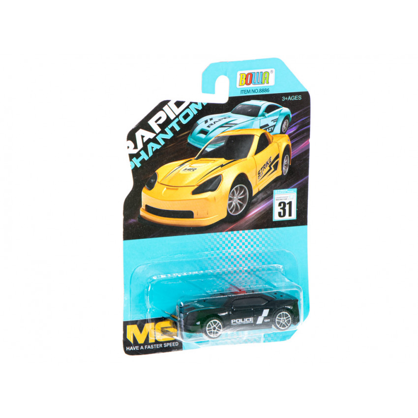 Kovové auto na blistri 6,5cm čierne