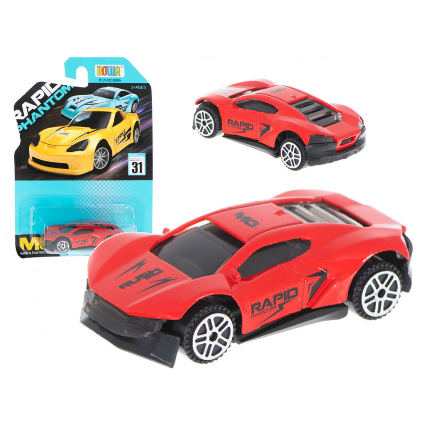 Kovové auto na blistri 6,5cm červené