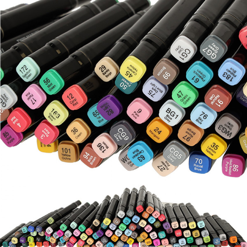 Obojstrané liehové popisovače v kufríku 120 ks + stojan