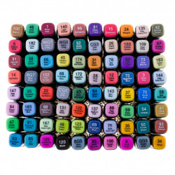 Obojstrané liehové popisovače v kufríku 80 ks