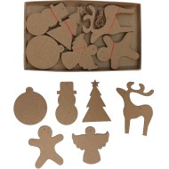Kartónové výseky na dekorovanie Vianoce 60ks