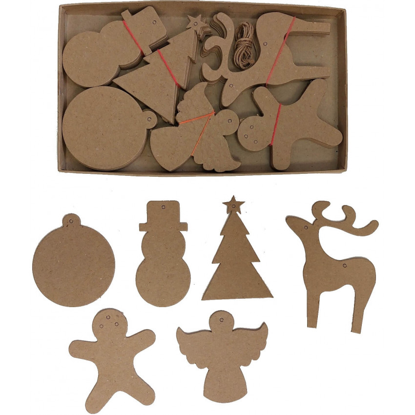 Kartónové výseky na dekorovanie Vianoce 60ks