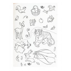 21 strán vymaľovaniek a viac než 135 samolepiek na vyfarbenie a dolepenie