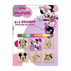 Pečiatky drevené  5+1 s voskovkou MINNIE