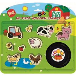 Pečiatky drevené  9+1 s voskovkou Farma