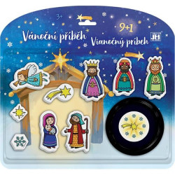 Pečiatky drevené  9+1 s voskovkou Vianočný príbeh