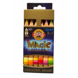 Pastelky trojhranné Magic - multicolor 12+1