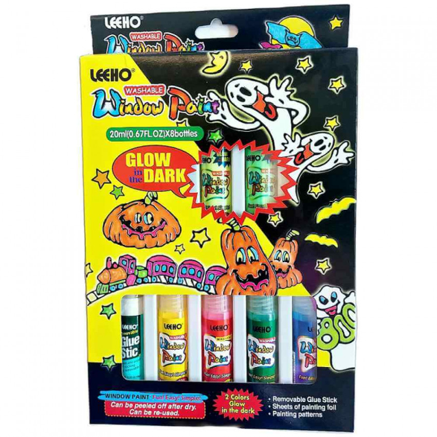 Farby na sklo 20 ml glow  8 ks