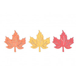 Drevená ozdoba 4cm 12ks list
