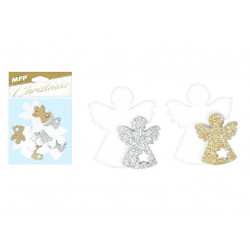 Drevená ozdoba 5cm 6ks anjeli