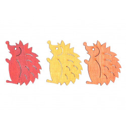 Drevená ozdoba 4cm 12ks ježko