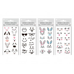 Samolepky vodové tváričky, na dekorovanie