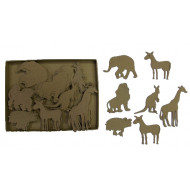 MOVEO Kartónové výseky na dekorovanie Safari zvieratá 70ks
