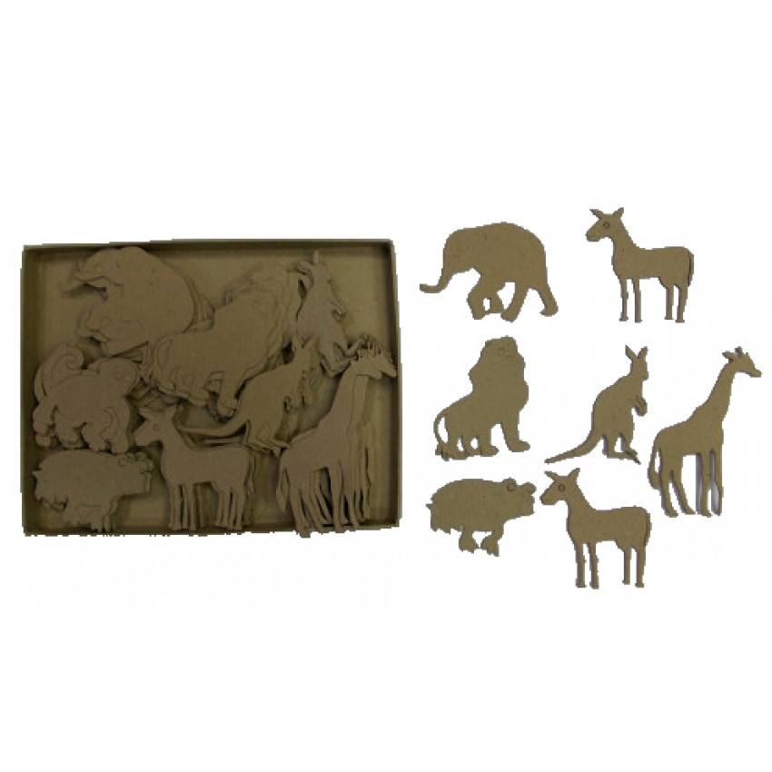 MOVEO Kartónové výseky na dekorovanie Safari zvieratá 70ks