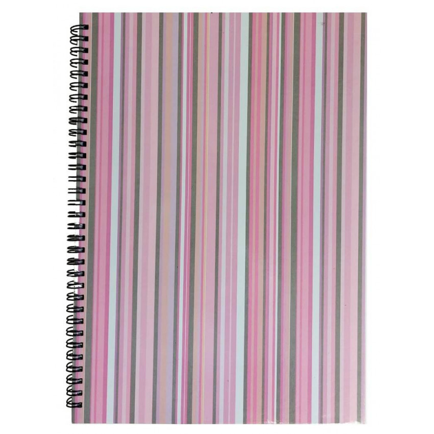 MOVEO Záznamová kniha A 4 špirála prúžok ružová