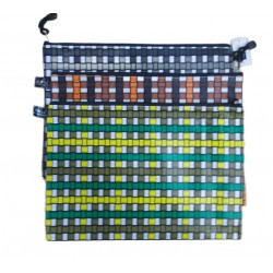 4x Púzdro-zips na dokumenty A4 káro 