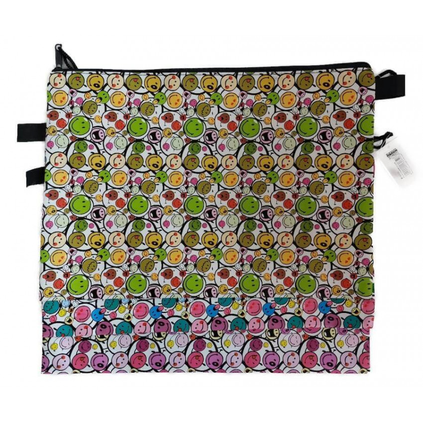 2x Púzdro-zips na dokumenty A4 smajlík