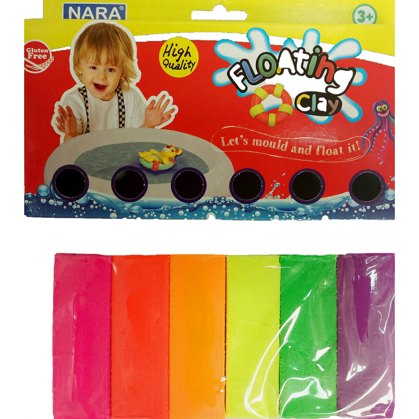 MOVEO Modelovacia hmota plávajúca-neónová 6 ks 300g