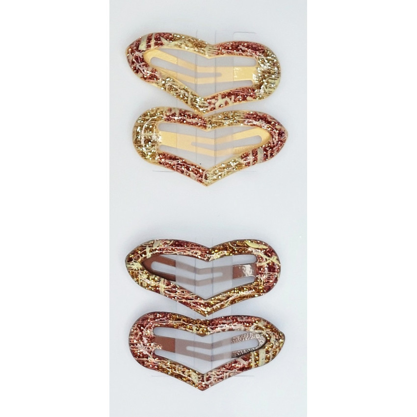 Pukačka do vlasov glitrovaná srdce 12 ks