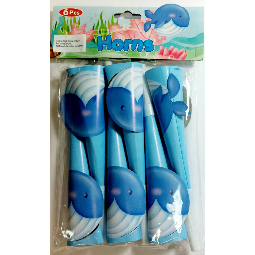 MOVEO Párty trúbky 3D 6 ks VEĽRYBA