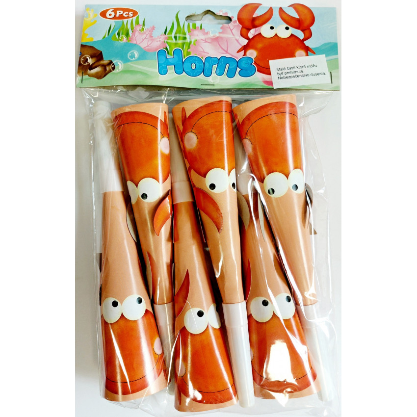 MOVEO Párty trúbky 3D 6 ks KRAB