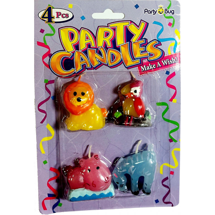 MOVEO Párty sviečky 4 ks zvieratká