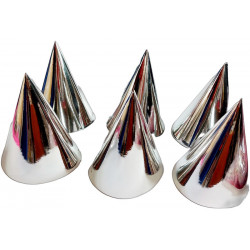 2x Párty klobúk na gumičku 6ks strieborný