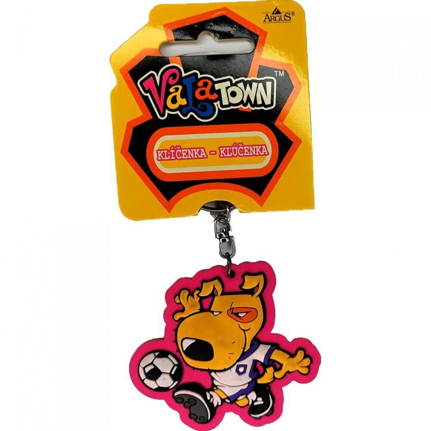 MOVEO Prívesok na kľúče pes futbalista ružový, modrý