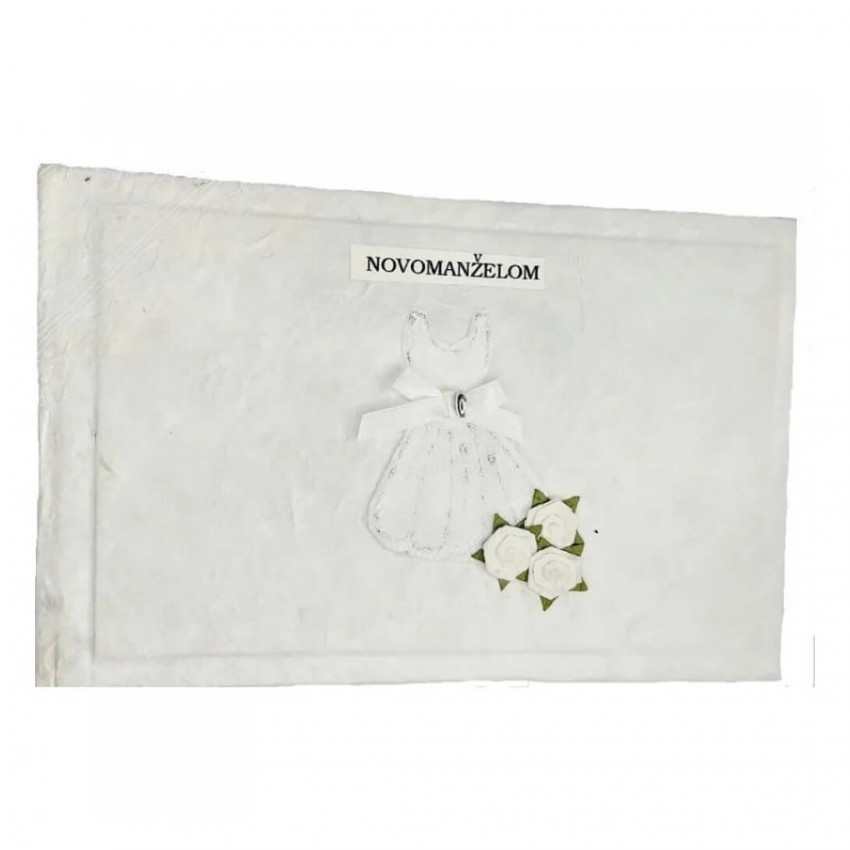 Fotoalbum z ručného papiera svadobný Novomanželom šaty