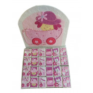 Krabičky na podnose z ručného papiera BABY ružová