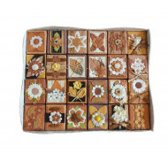 Krabičky na podnose z ručného papiera Hnedé kvety