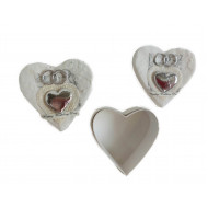 Krabička z ručného papiera  srdce NOVOMANŽELOM obrúčky