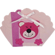 Krabička z ručného papiera  ružový medved 10ks