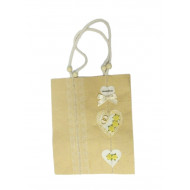 Papierová taška svadobná so srdiečkami/83 kaki