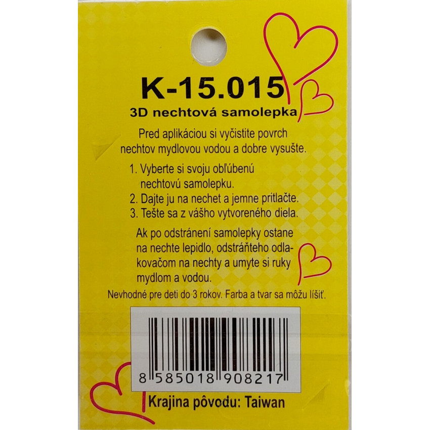 Samolepka na nechty 3D Pudlík