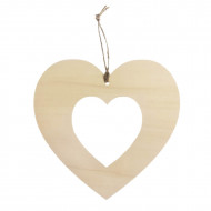 MOVEO Drevené výseky na dekorovanie srdce 3ks