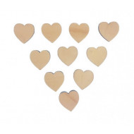MOVEO Drevené výseky na dekorovanie srdce 10ks