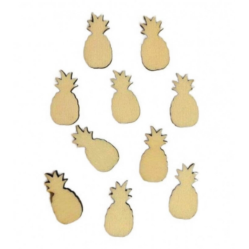 MOVEO Drevené výseky na dekorovanie ananás 10ks