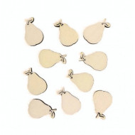 MOVEO Drevené výseky na dekorovanie hruška 10ks