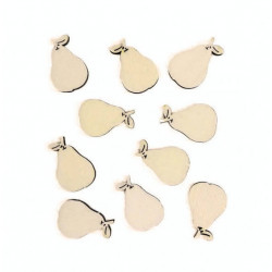 MOVEO Drevené výseky na dekorovanie hruška 10ks