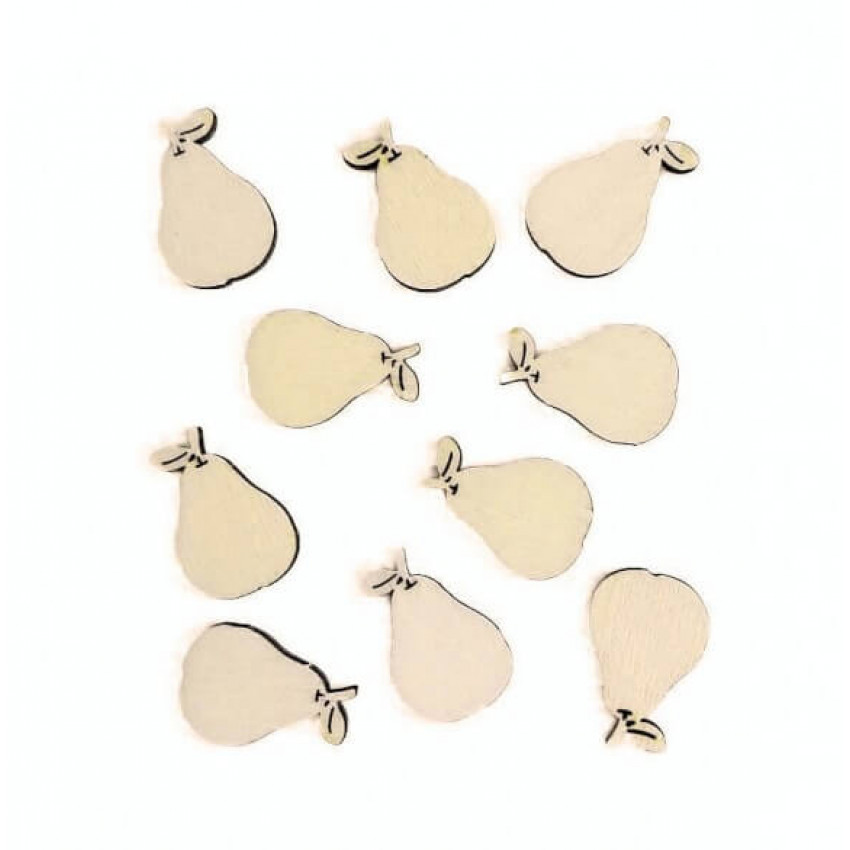 MOVEO Drevené výseky na dekorovanie hruška 10ks